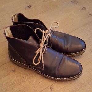 Gravity Pope Women's Chocolate Brown Desert Boots with Tan Laces (Size US 6)